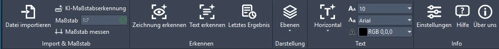 Der pdf2CAD-Ribbon