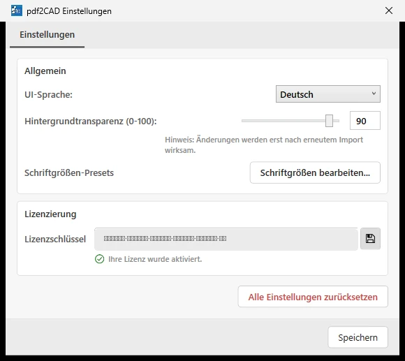 Der Einstellungsdialog